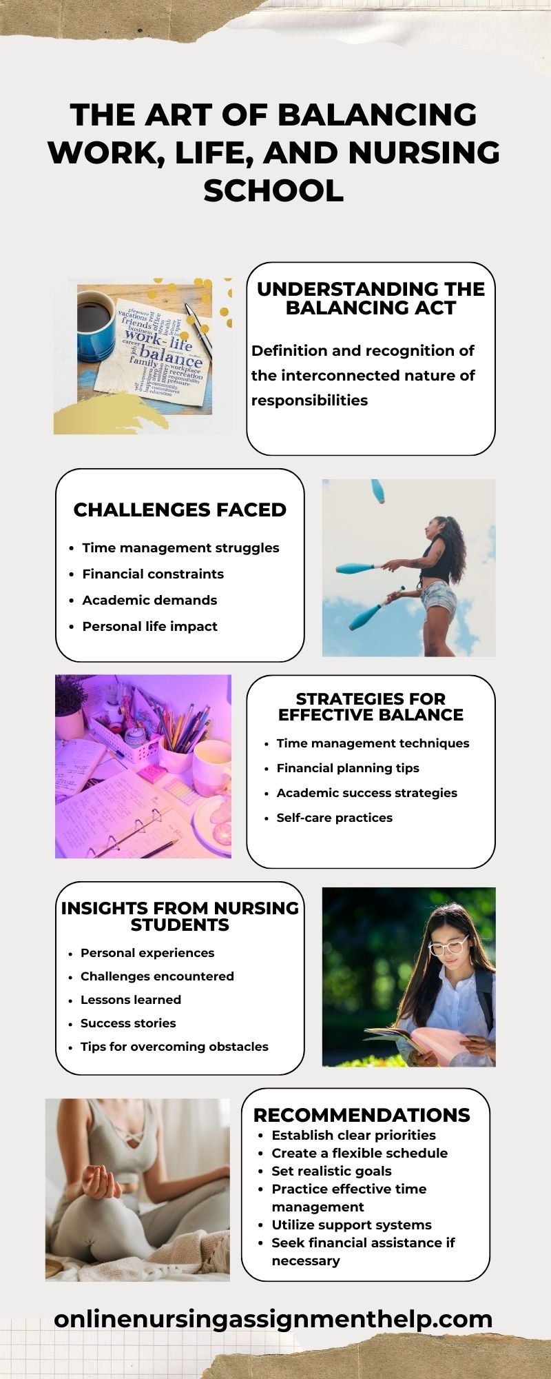 balancing work and nursing school infographic